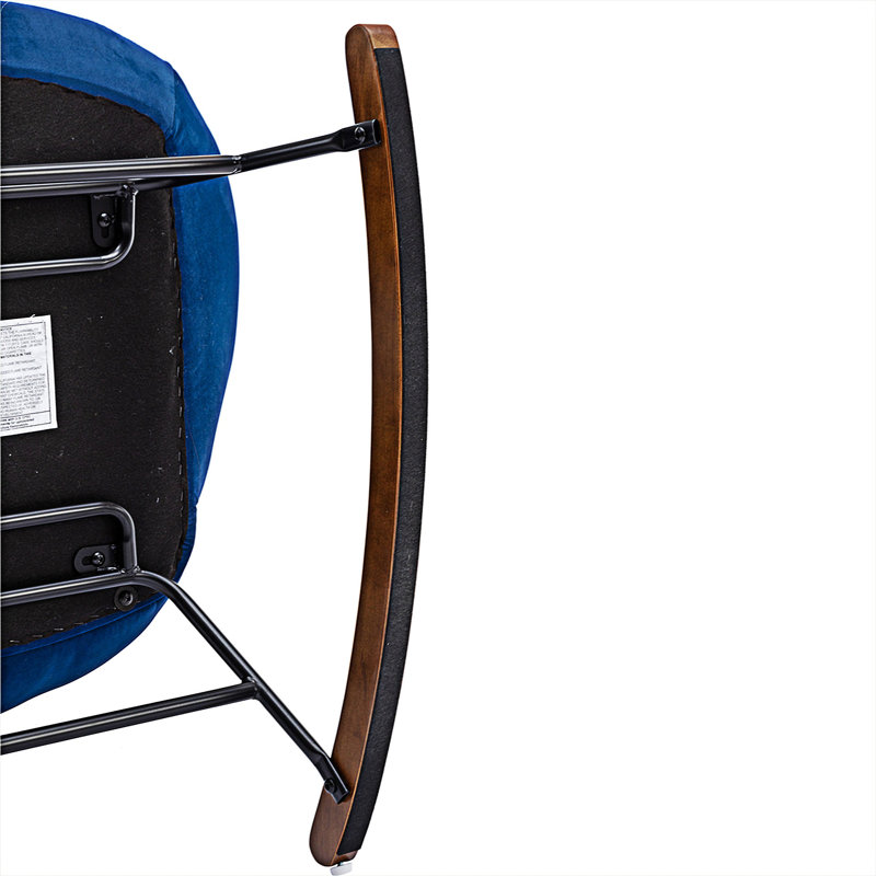Chaise berçante Ireri, Velours bleu marine