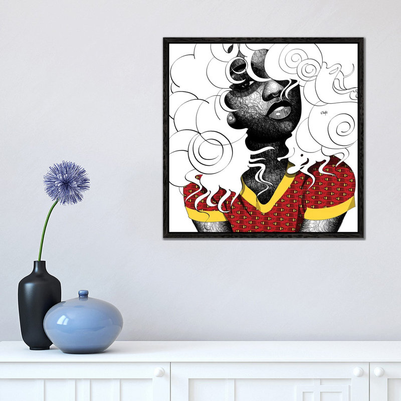 Aziza by Ohab TBJ - Print on Canvas, 45.72cm H x 45.72cm W x 3.81cm D, Black Floater Framed