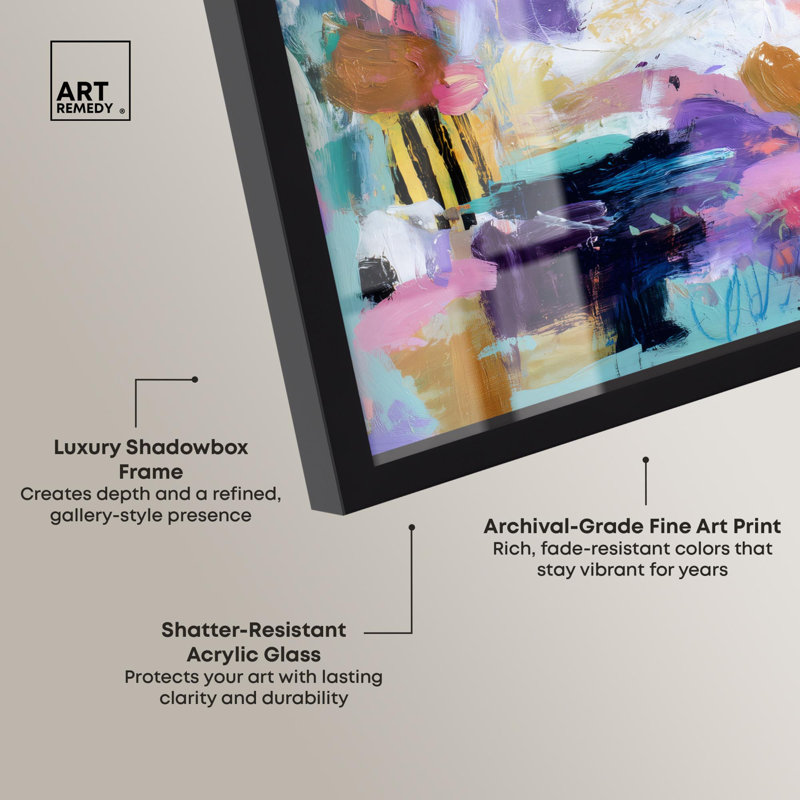 Décoration murale chromatique tourbillon I Shadowbox par Art Remedy, cadre noir, 13 x 13, H 13 po x l 13 po, Structure noire