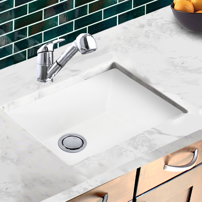 23.63'' L Single Basin Kitchen Sink, White