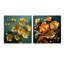«Yellow Buttercups Realistic Radiance» - Ensemble de 2 art mural en verre acrylique-103921904