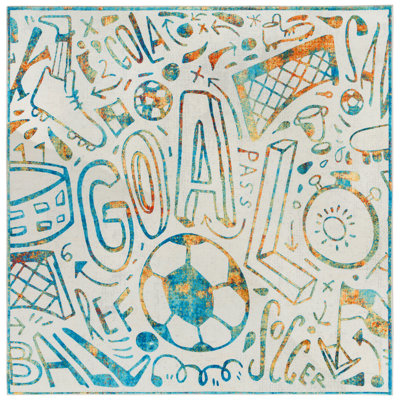 Sportsglyphs Soccer Power Loom Area Rug