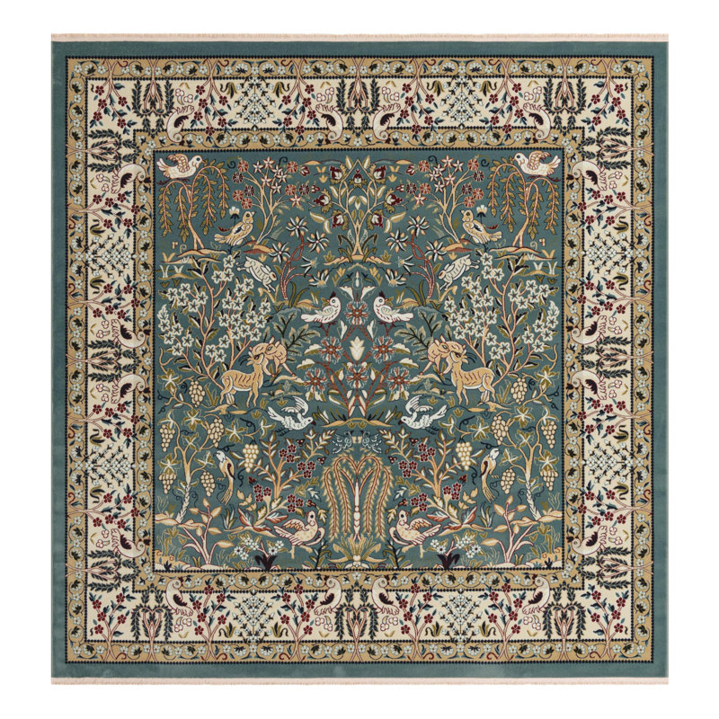 Tapis bleu Jackson Jackson, Carré 6 pi 1 po, Blue