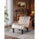 Fauteuil d'appoint moderne en velours capitonné avec pieds en bois