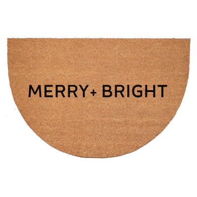 Ultra Modern Merry & Bright Half Round  Doormat 24" x 36"