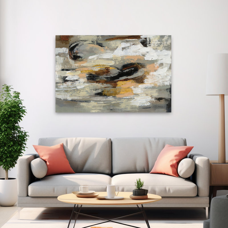 Abstrait neutre contemporain et traditionnel, H 60 po x l 40 po