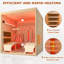Sauna infrarouge d'intérieur avec fauteuil inclinable pour 2 personnes Erommy, sauna domestique avec Bluetooth et verre trempé, pruche