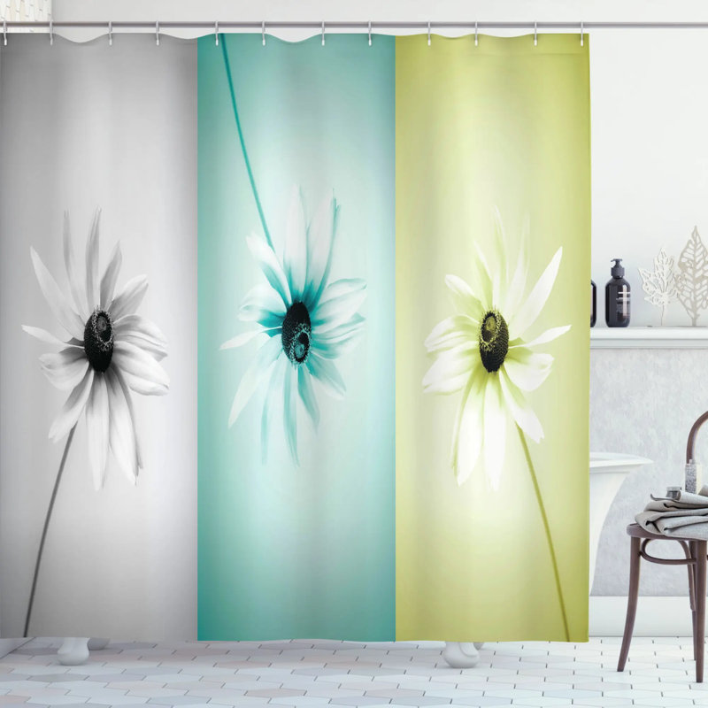 Abstract Shower Curtain with Hooks Included, 75" H x 69" W