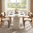 71'' Modern Oval Dining Table for 6-8 People, White Kitchen Table with Sintered Stone Tabletop, Wood Legs, Dining Room Table for Home Living Room (Table Only)-434211688