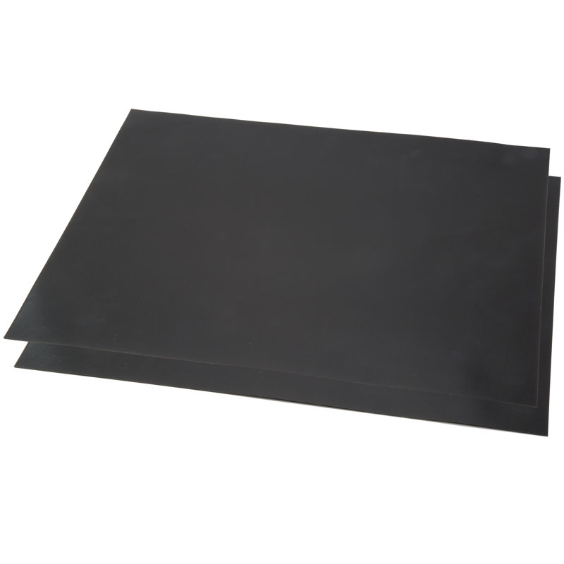 Black Non-Stick Reusable BBQ Grill Mats Set of 2