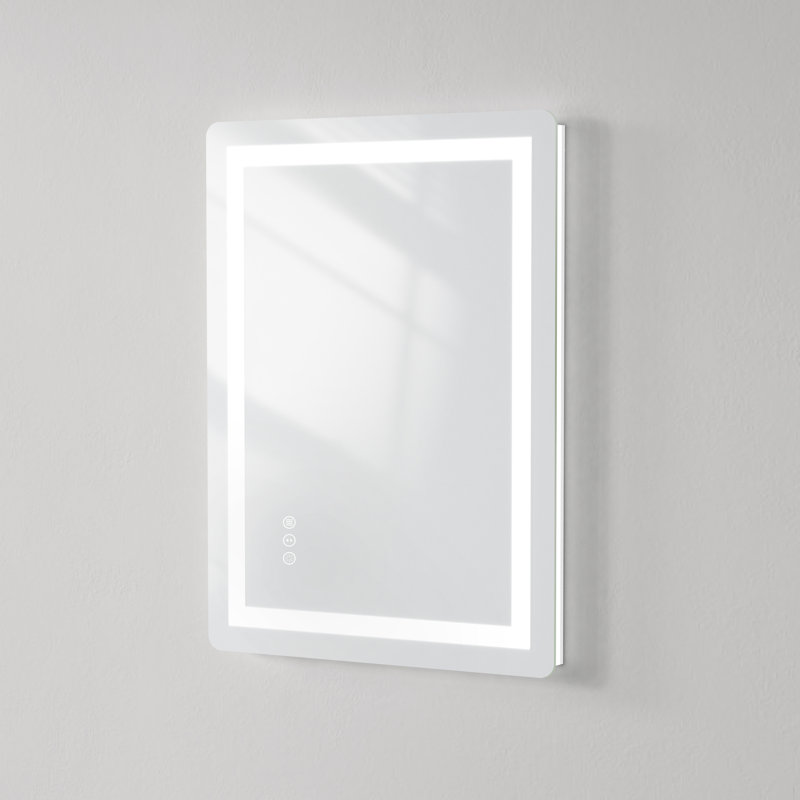 Dokes Filleted Corner LED Bathroom Vanity  Mirror Passed ETL Certification, 24'' x 32''