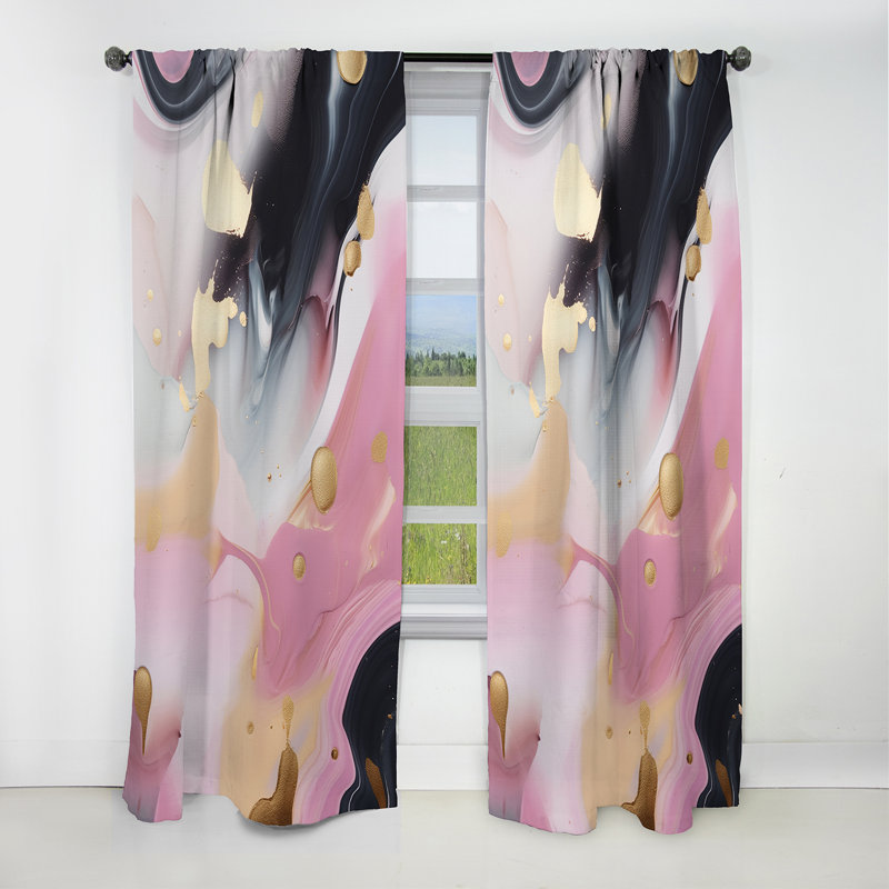 Stecker - Abstract Marble Marble Blackout Curtain - 1 Panels, 52" W x 90" L
