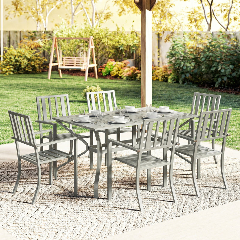 6 - Person Patio Dining Set with Rectangular Table