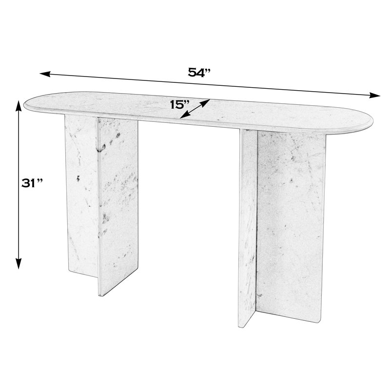 Selinski 54 in. W Rectangular 100% Marble Console/Sofa Table