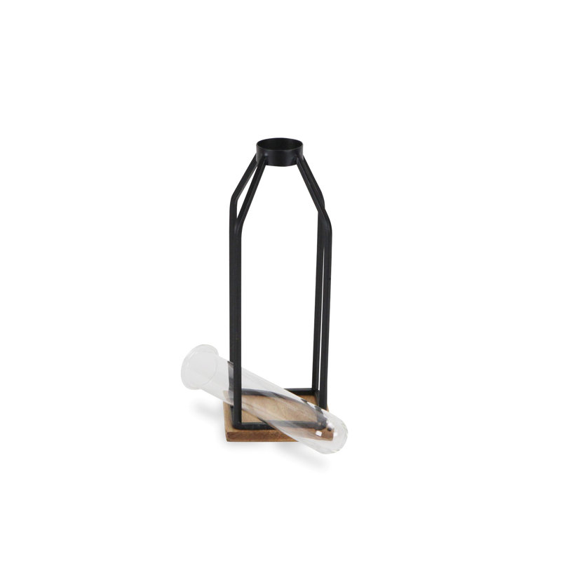 Grandes bouteilles décoratives en métal Maci, Noir, H 12,25 po x l 3,75 po x P 3,75 po