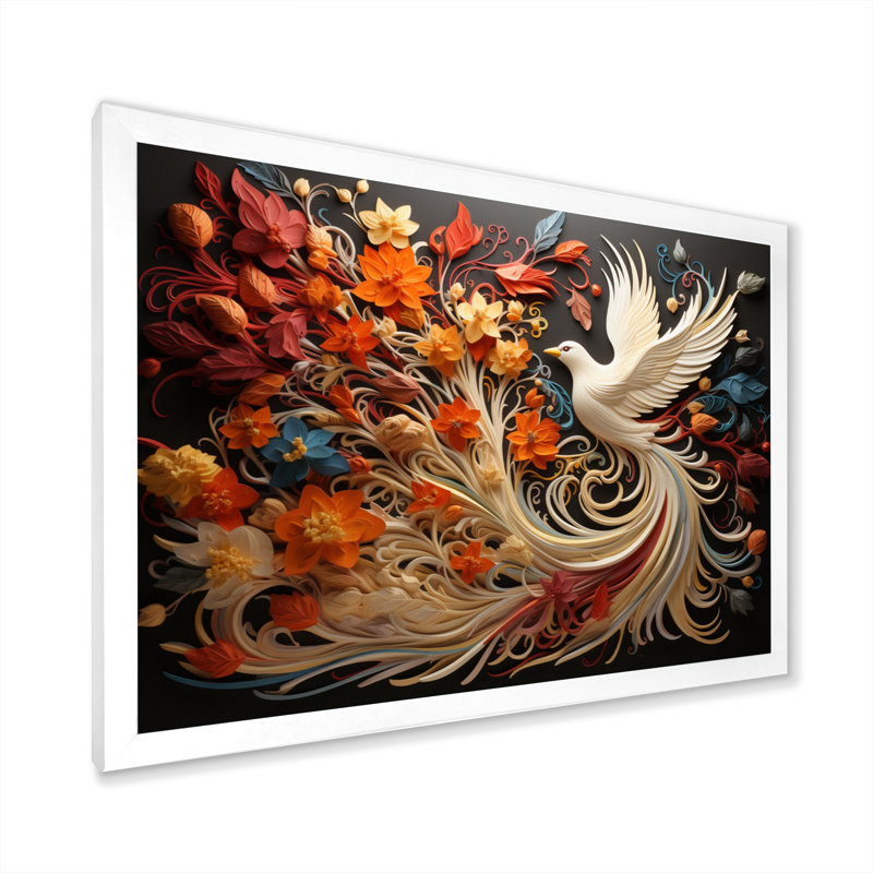 Ivelisse Christianity Pentecost Fire, 24" H x 32" W x 1" D, White Single Picture Framed
