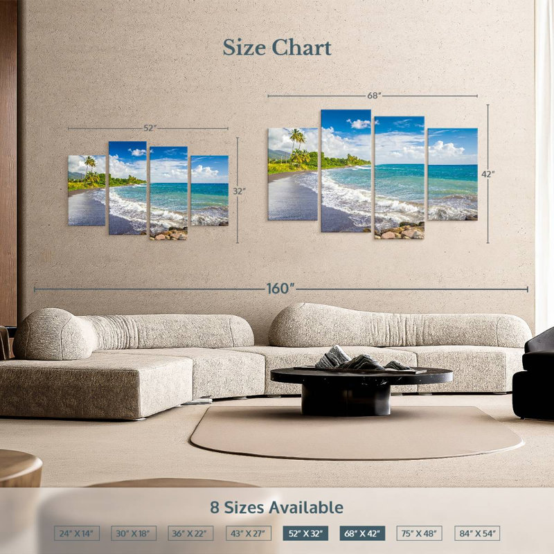 Lynelle St Kitts Black Sand Island, 32" H x 52" W