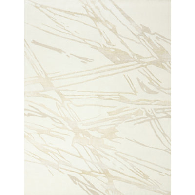 Hand Knotted Area Rug in White