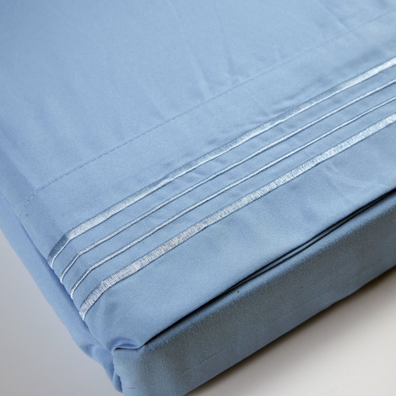 Microfiber Polyester Sheet Set, Blue, King Sheet Set + Fitted Sheet + 2 Pillowcases