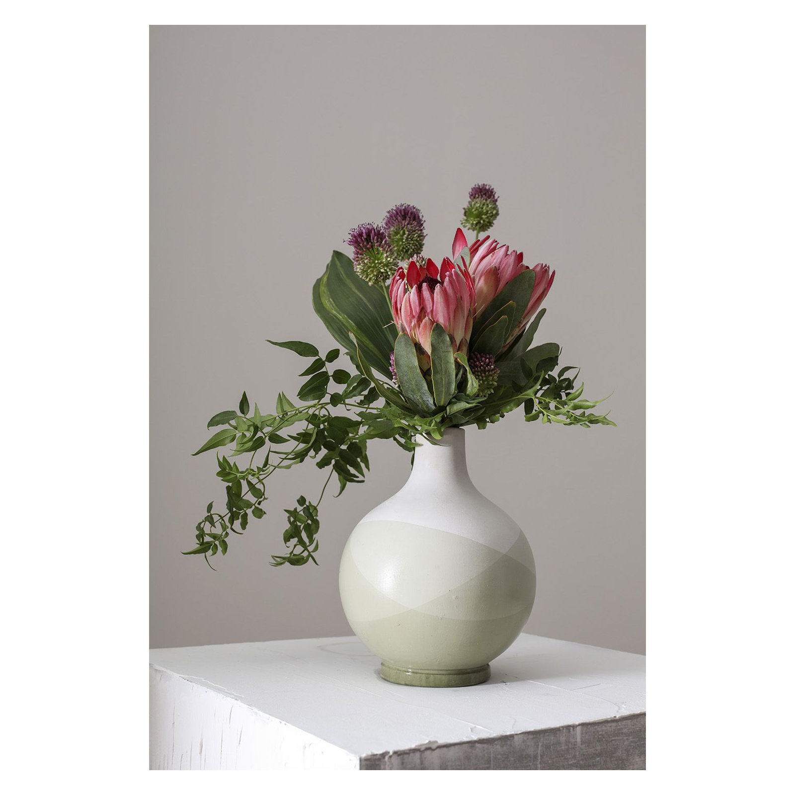 Ciri Handmade Ceramic Table Vase, 9" H x 7.25" W x 7.25" D