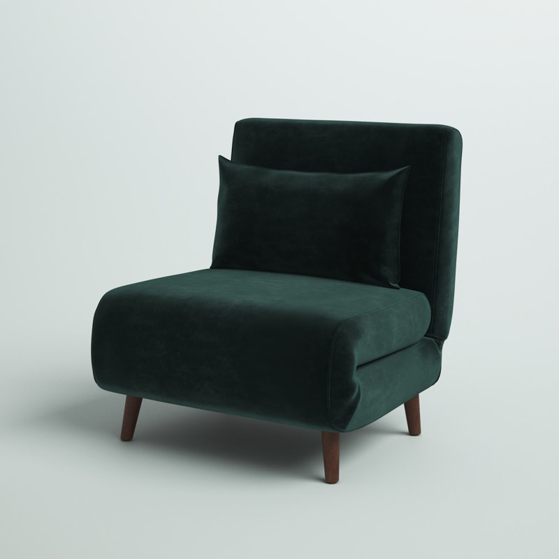 Jacquelyn 32" Wide Convertible Chair, 31.9", Green Velvet