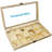 Wooden Jewellery Display Case With Tempered Glass Lid & 18 Compartments Tray, Rock Collection Box, Crystal Display Case, Oak Colour