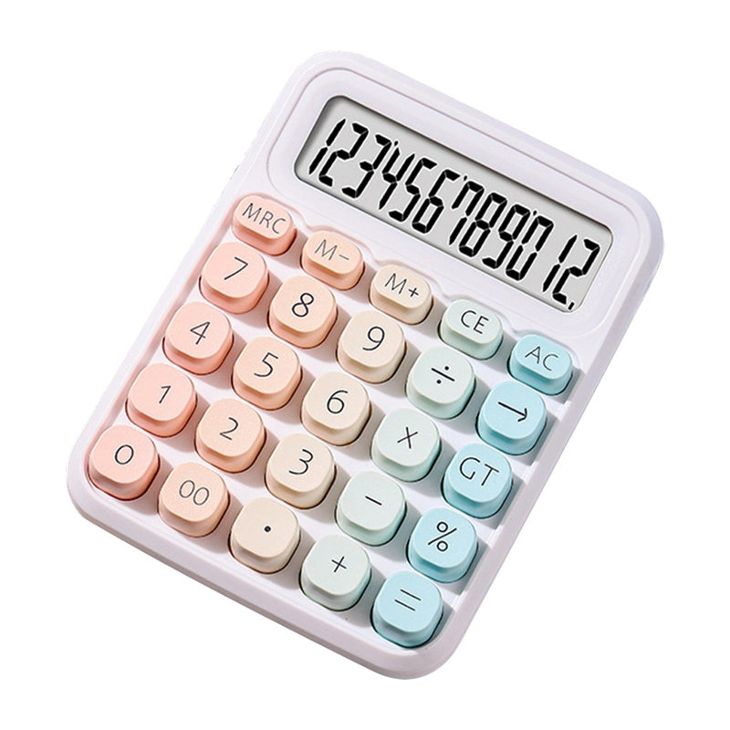 Mignonne petite calculatrice de bureau avec gros boutons et calculatrice couleur Sugar Cube, A