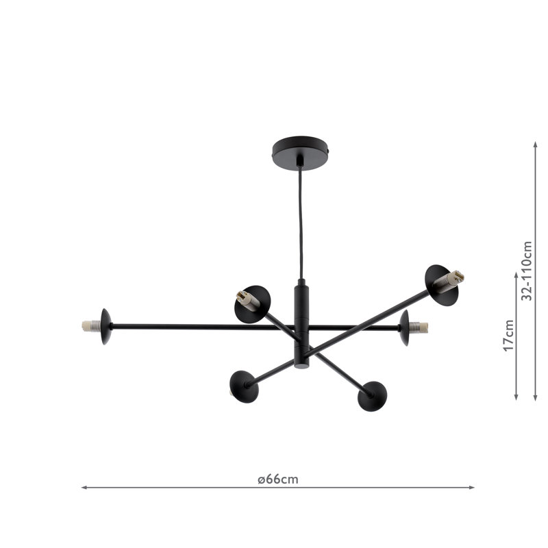 6 - Light Pendant, Matt Black