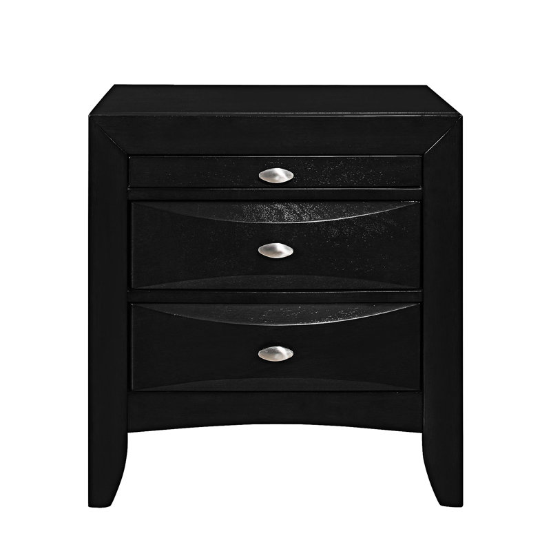 Nightstand Bedside Table With Drawer, Black