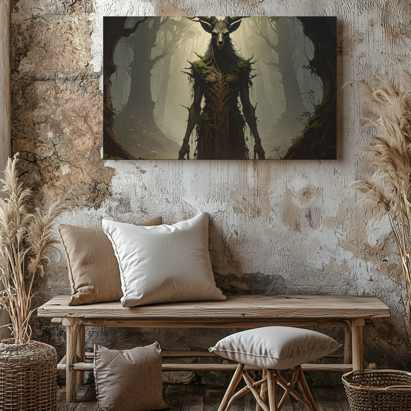 Art mural sur toile Antlered Forest Guardian, H 9 po x l 12 po