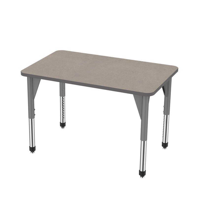 Table d'activité rectangulaire à hauteur réglable Premier Series, H 31 po x L 48 po x l 30 po, Gris, Filet étain