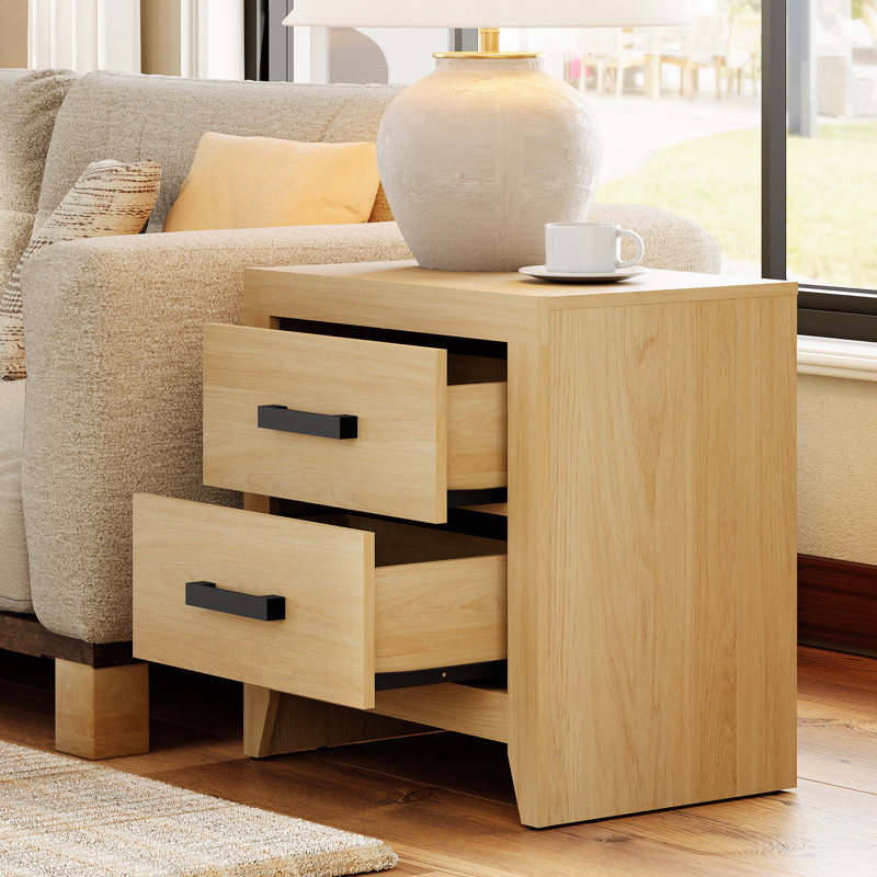 Modern Rustic Brown End Table, Oak