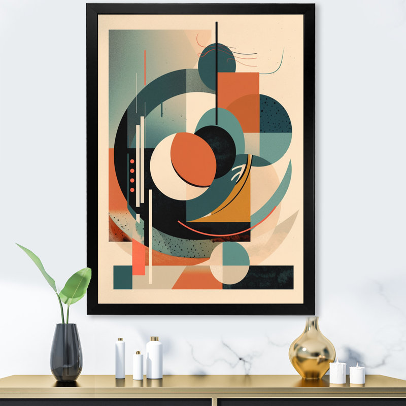 Impression sur toile «Green Peach Elegance III - Minimalisme», Cadre photo noir, H 44 po x l 34 po x P 1,5 po