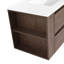 Meuble-lavabo de 36 po avec lavabo en céramique et tiroir à fermeture en douceur - Design tendance en contreplaqué de chêne brun-1079210025-1079210021