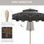 Parasol de patio 9 'avec inclinaison et manivelle - Auvent double couche pour l'extérieur pour terrasse de jardin Système de bouton-poussoir gris foncé Jardins, terrasses, piscines