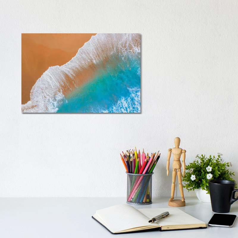 Where Sand Meets The Ocean by Jonathan Ross Photography - Wrapped Canvas Painting, 20.32 cm H x 30.48 cm W
