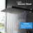 Shower System With 3 Body Jets,12 Inch Wall Mounted Rainfall Shower Set Rain Shower Head And Handheld Spray-99051394