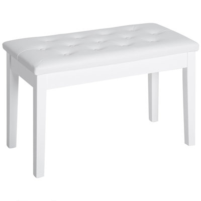 Banc de piano, fauteuil de piano en duo avec coussin rembourré en similicuir et structure en bois, banc à clavier capitonné