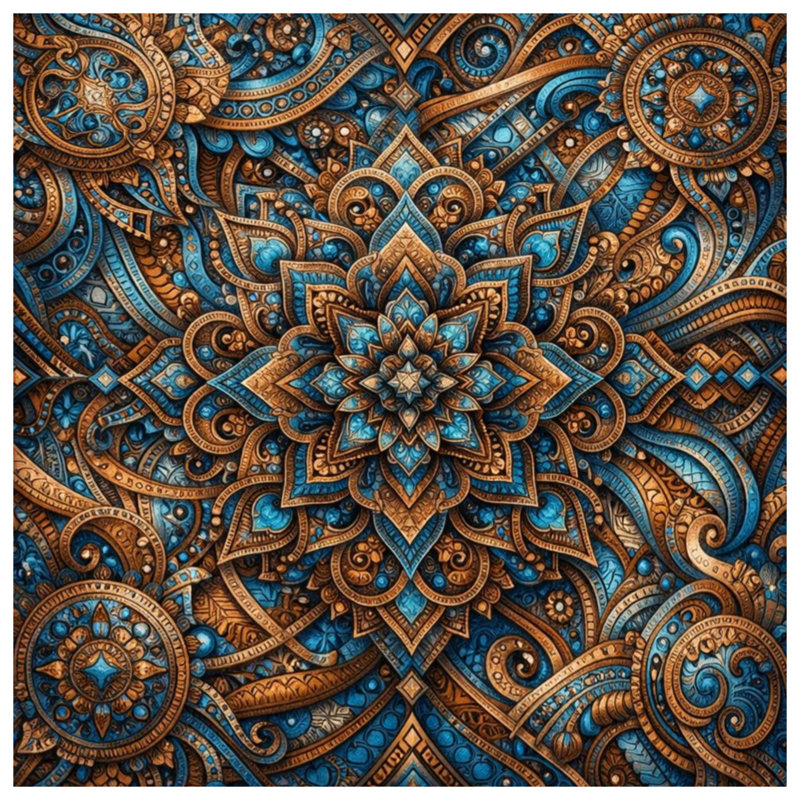Intricate Mandala Pattern Double Sided Throw Pillows, 14 x 14 inches