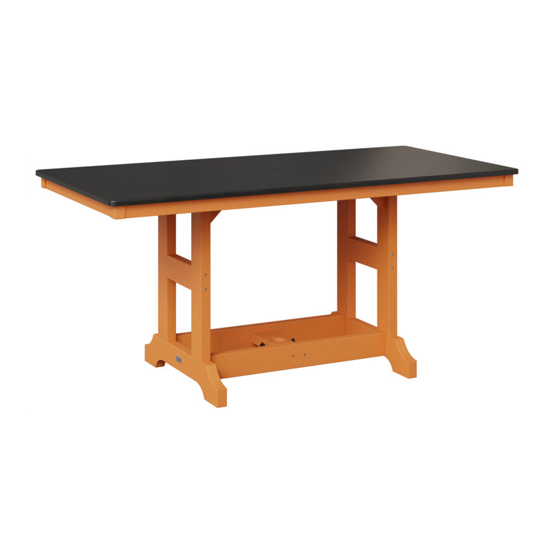 Table de salle à manger rectangulaire Berlin Garden, Orange mangue, Noir martelé, H 30,87 po x l 66 po x P 33 po