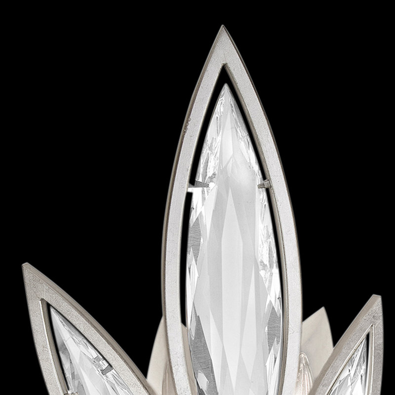 Platinized Silver Dimmable Crystal Wall Sconce