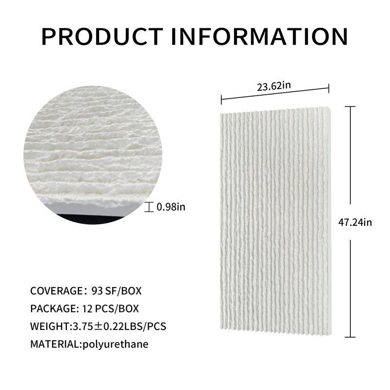 Panneaux 3D en fausse pierre, revêtement mural en polyuréthane 12 pièces pour décoration intérieure, pièce de télévision, salon, bureau, marbre blanc 47,24 po x 23,62 po