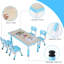 Ensemble de table pour enfants et 4 chaises, ensemble de table pour tout-petits et de chaises à hauteur réglable, pieds antidérapants, bureau Graffiti, table d'activité pour grands enfants-88407581
