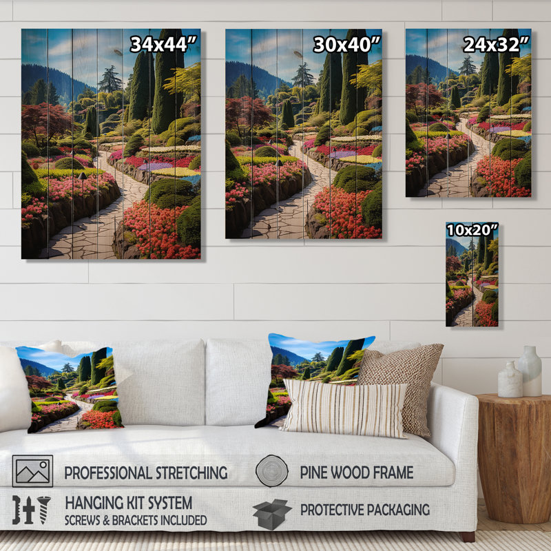 Romane - Paysages, décoration murale sur bois de pin naturel, H 32 po x l 24 po
