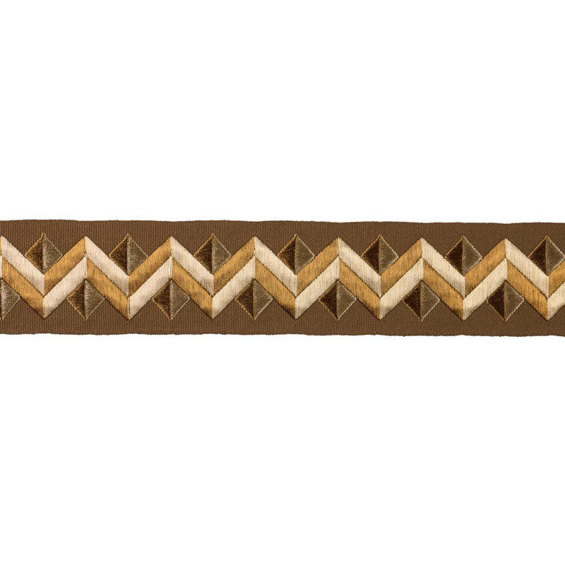 Garniture de ruban Zigzag Moderne, Brun