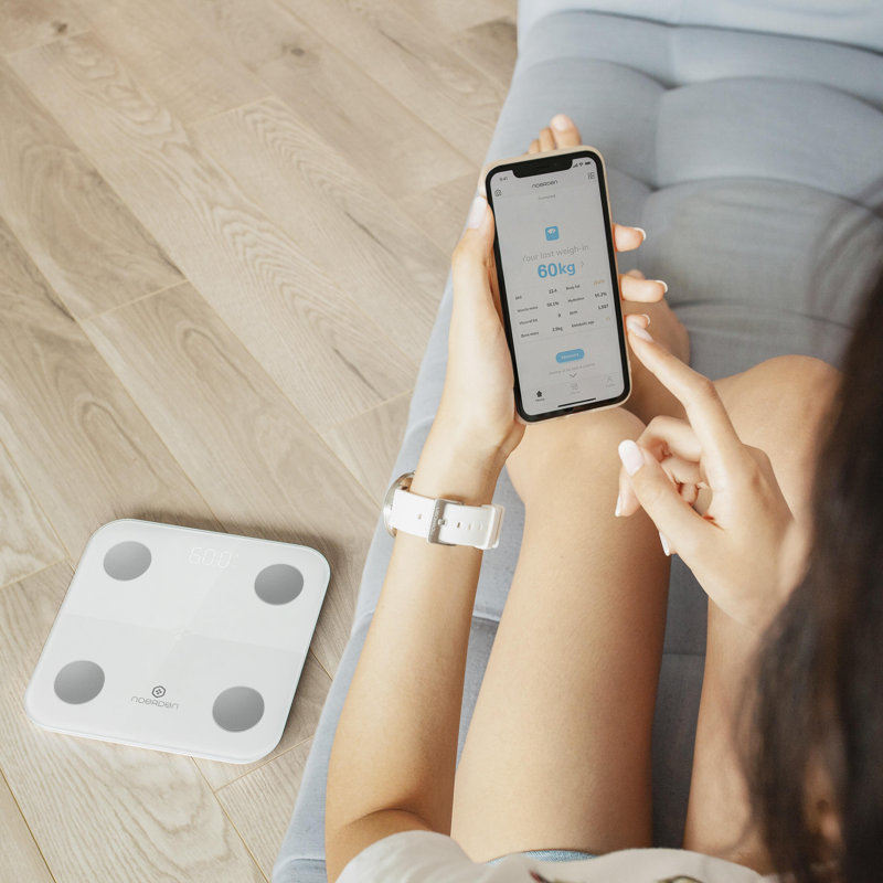 White Tempered Glass Smart Digital Body Analysis Scale