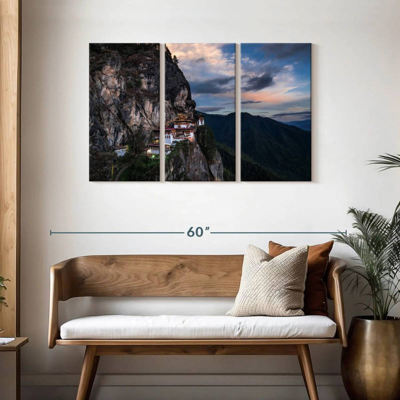Paro Valley Buddhist Temple, 28" H x 45" W