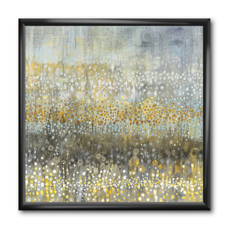 Glam Rain Abstract IV - impression, H 30 po x l 30 po x P 1 po, Cadre noir