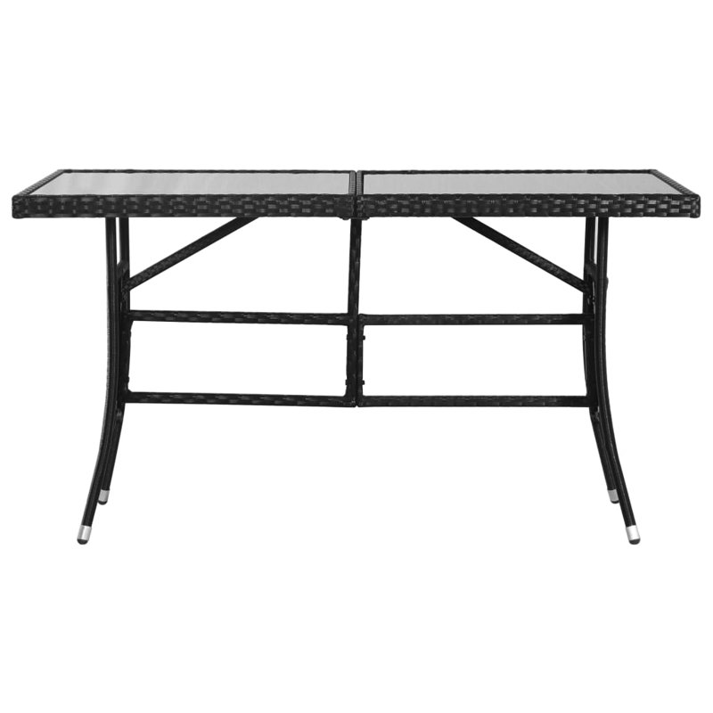Garden Table 140X80x74 Cm Poly Rattan, Clear, Black