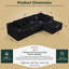 Canapé modulaire 108 po avec méridienne noire en velours côtelé faisant face à gauche-127315481-127315482